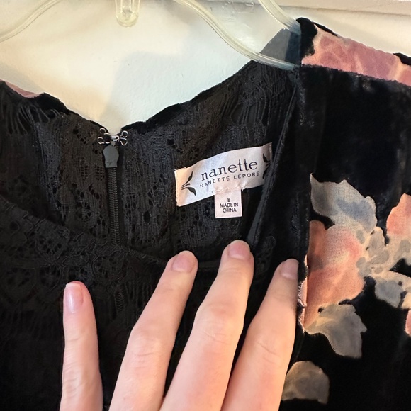 Nanette Lepore Velvet Floral Mini Dress - Picture 4 of 9